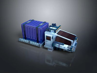 Modern Armored Tank With Purple Container Tracks Turret And Heavy Duty Design 3d model