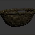 Handwoven Storage Basket With Oval Shape And Natural Material Handles