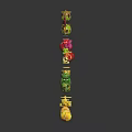 Colorful Fresh Various Fruits And Vegetables Collection With Watermelon Pineapple Apple Orange Carrot