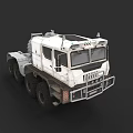 White Heavy Duty Off Road Truck With Multiple Wheels Metal Bumper And Roof Lights