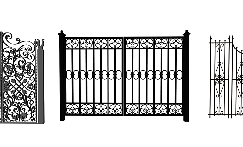 European gate wrought iron gate 3d model