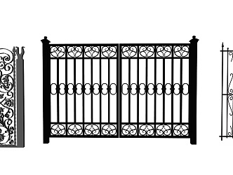 European gate wrought iron gate 3d model