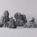 Natural Stone and Wood Decorative Items with Diverse Shapes and Textures
