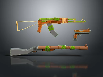 rifle semi-automatic rifle combat rifle battle rifle carbine war rifle attack rifle 3d model