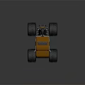 Yellow Monster Truck With Big Black Tires And Heavy Duty Exterior