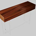 Modern Wooden Console Table With Brown Surface And Silver Metal Legs For Modern Entryway Decor