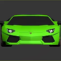 Sleek Green Sports Car With Gold Wheels And Reflective Surface On Dark Background