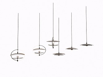 Modern minimalist glass chandelier combination 3d model