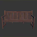 Outdoor Wooden Bench with Backrest and Armrest Classic Garden Patio Design