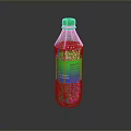 Refreshing Sparkling Water In Transparent Plastic Bottle With Green Cap And Blue Green Label
