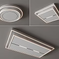 Modern Ceiling Lights With Round Square Shapes And Minimalist LED Design 3d model