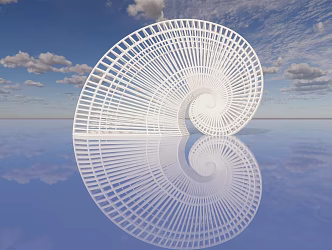 Modern Urban Sculpture Conch Landscape 3d model