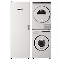 Modern White Stackable Washing Machine And Dryer For Compact Home Laundry Setup 3d model
