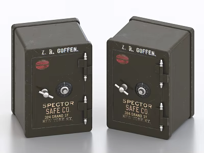 Two Dark Metal SPECTOR SAFE CO Safes From New York With Locks 3d model