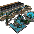 Stunning Water Fountain Design With Stone Ponds Aquatic Plants And Decorative Greenery