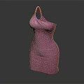 Pink Sling Dress Sculpture With Smooth Texture And Artistic Carving Design