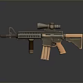 Modern Tactical Rifle With Scope Metal Barrel And Wooden Grip Design