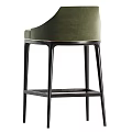 Modern Velvet Upholstered Bar Stools In Green Brown Grey Colors With Sleek Black Metal Frame