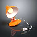 Orange Table Lamp With Base Shade Bulb And Power Cord 3d model