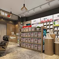 Home Textile Products Specialty Store Interior With Shelves Displays And Comfortable Seating