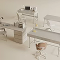 Modern Home Office Desk Setup With Comfortable Chair Table Lamp And Books