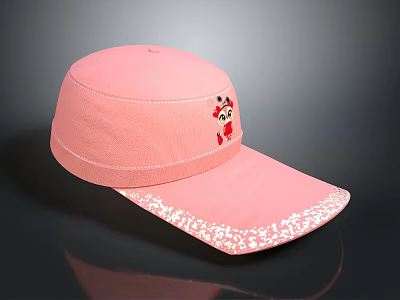 Pink Daily Life Cap With Cute Cartoon Character And Decorative Brim 3d model Pink Daily Life Cap With Cute Cartoon Character And Decorative Brim 3d model