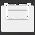 White Folding Chair With Simple Structure Backrest And Armrests On Black Background With Reflection