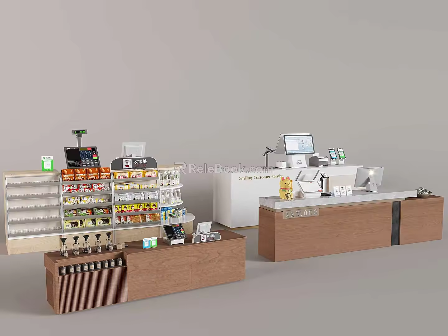 Cashier Counter Front Desk Reception Desk 3d model