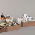 Cashier Counter Front Desk Reception Desk 3d model