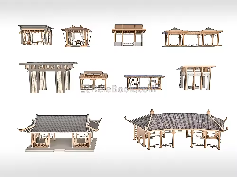 New Chinese Style Pavilion 3d model
