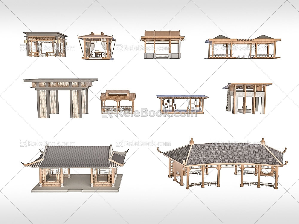 New Chinese Style Pavilion 3d model