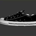 Casual Black Canvas Shoes With White Laces And Comfortable White Soles For Daily Use