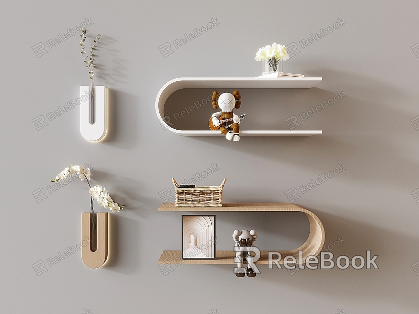 Bookshelf Creative U-shaped Bookshelf Storage Rack Wall Hanging Laminar Bookshelf Doll Decorations Ornaments model