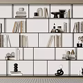 Bookcase Bookshelf Display Cabinet Book Ornaments Multifunctional Decorative Cabinet Combination Bookcase Open Bookcase 3d model