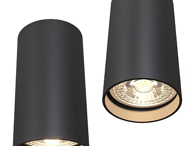 Black Cylinder Downlights Spotlights Modern Design LED Home Lighting Fixtures 3d model