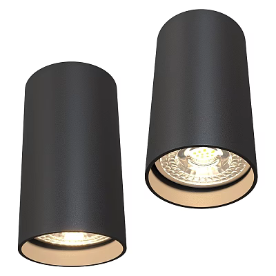Black Cylinder Downlights Spotlights Modern Design LED Home Lighting Fixtures 3d model