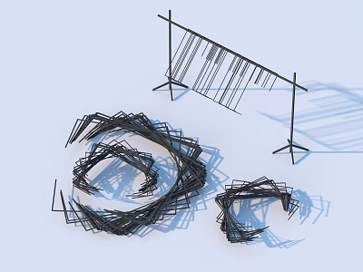 Abstract Black Line Sculptural Art Pieces With Spiral And Stand Designs 3d model