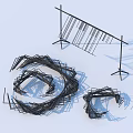 Abstract Black Line Sculptural Art Pieces With Spiral And Stand Designs