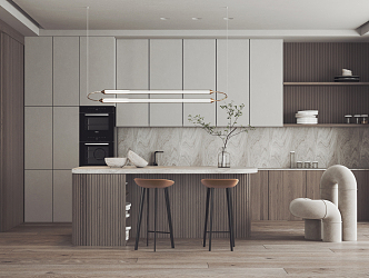 Open kitchen Modern kitchen 3d model