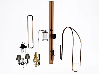 Modern Wall Lamps With Sleek Designs Curved Shapes And Minimalist Metal Frames 3d model