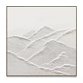 Textured White Abstract Painting Featuring Mountainous Relief Patterns For Interior Decor 3d model