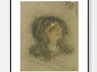 Figure Portrait Sketch of Head and Shoulders With Soft Lines Artwork 3d model
