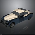 Vintage Blue And White Classic Car With Retro Design And Shiny Exterior Finish