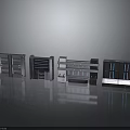 Gray Architectural Building Components With Modular Panel Grille Windows And Linear Details