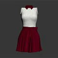 White Sleeveless Top With Red Skirt And Bow Detail On Mannequin