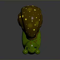 Cute Cartoon Snail With Green Body Brown Shell Yellow Spots And Big Eyes