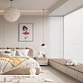 Cozy Modern Kids Bedroom With Bed Study Desk And Decorations
