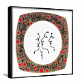 Abstract Paintings Square Black Framed With Circular Patterns And Abstract Line Figures 3d model
