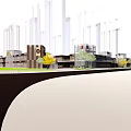 Elegant Modern Commercial Street Featuring Shopping Areas Pedestrian Walkways And Stylish Buildings