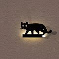 Black Cat Shaped Wall Lamp With Illuminated Design For Home Decor 3d model